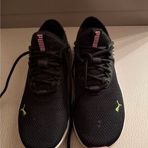 Puma women’s  Black and Neon Green Athletic Shoes